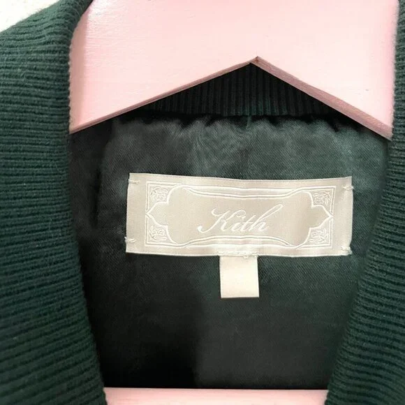 Kith Beaded Velvet Clay Bomber Jacket Stadium Green Size S - Picture 4 of 10